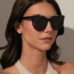 Brow Bar Round Sunglasses -Uncommon James H09 BROWBARSUNGLASSES BLACK M1