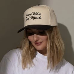 Tequila Vibes Trucker Hat -Uncommon James H10A TEQUILAVIBESHAT BLK WHT M1