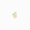 Number Six Single Stud Earring -Uncommon James J09E SIXSTUD GOLD