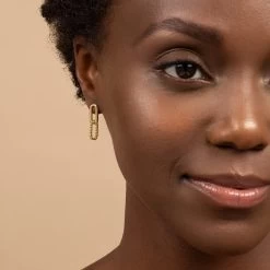 New Release -Uncommon James J10E LINKEDCHAINEARRINGS GOLD M