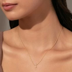Simple Cross Necklace -Uncommon James J10N SIMPLECROSS GOLD 1