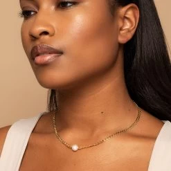 Statement Pearl Necklace -Uncommon James J11N STMNTPEARL GOLD M 1