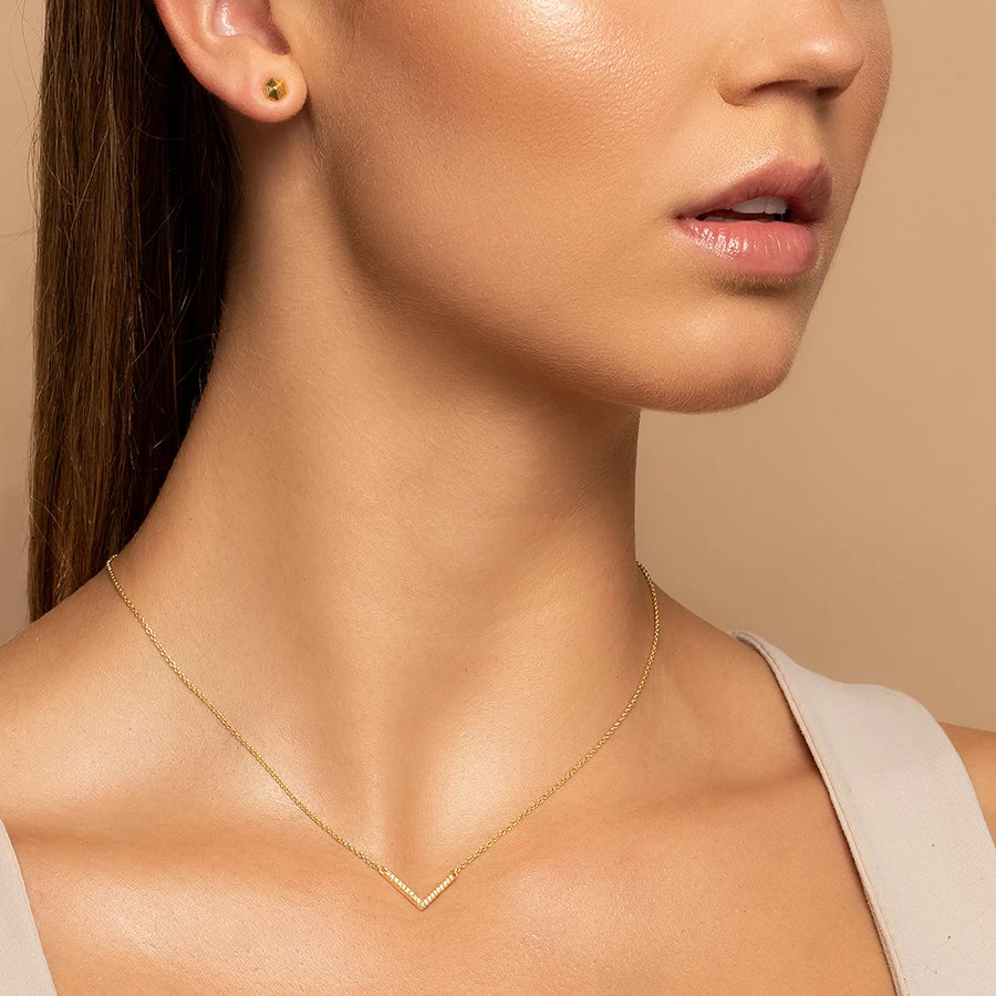 Studded Baby V Necklace 4 Studded Baby V Necklace - Image 2