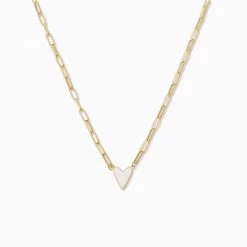 Enamel Heart Necklace -Uncommon James J11N WHTHEARTLG GOLD 1 6e65c725 d04c 48fe 8cfc 282ef8621d2f