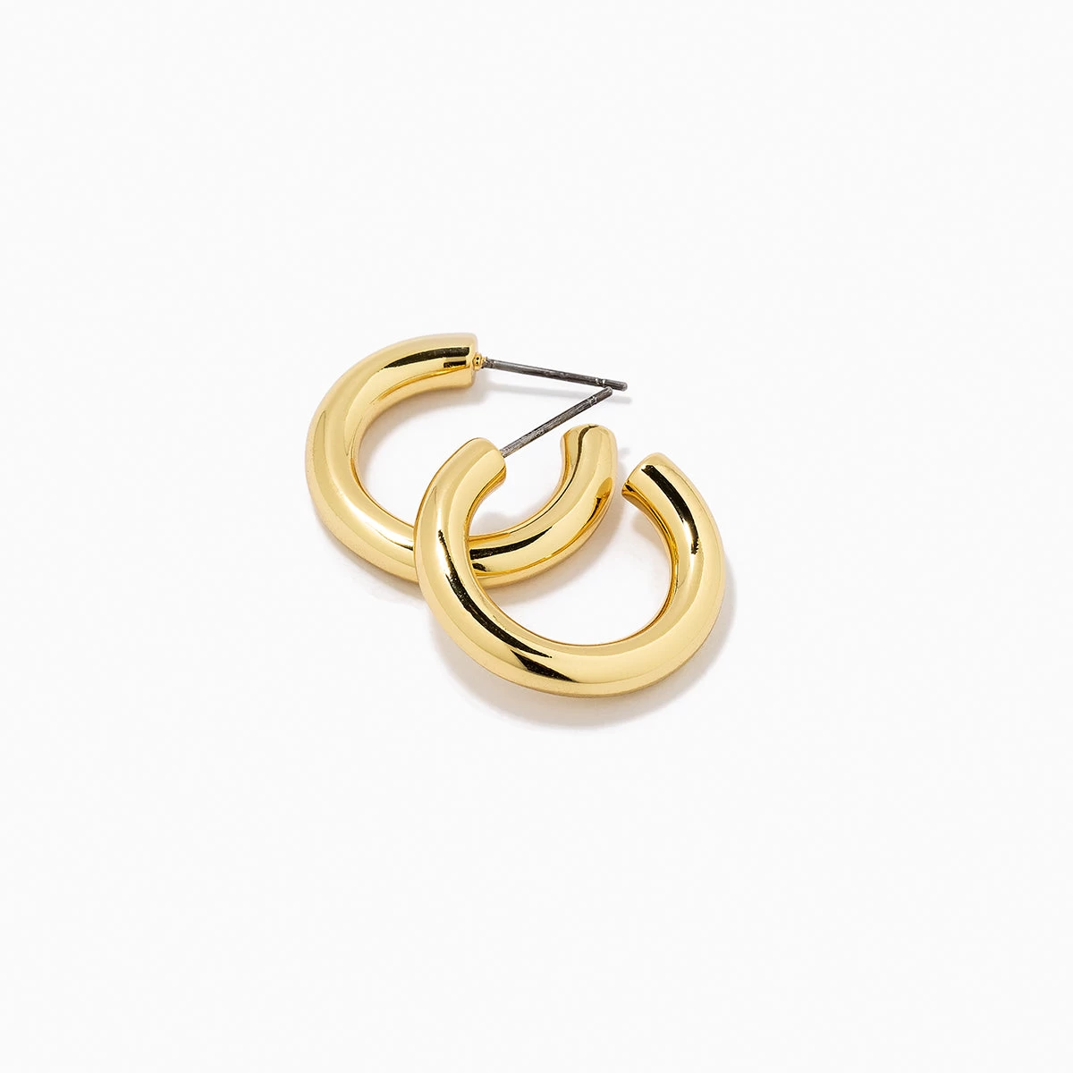 Classic Thick Gold Hoops 5 Classic Thick Gold Hoops - Image 3