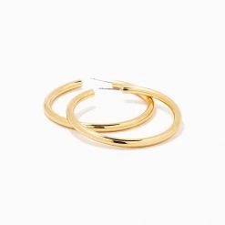 Classic Thick Gold Hoops Large 9 Classic Thick Gold Hoops Large -Uncommon James J12E CLASSICTHICKLARGE GOLD 2
