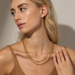 Double Up Chain Necklace -Uncommon James J12N DOUBLEUPCHAIN GOLD M