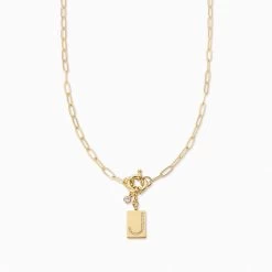 Initial Chain Necklace -Uncommon James J12N INITIALCHAIN GOLD J 1