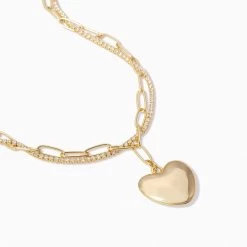 Intertwined Chain And Heart Necklace -Uncommon James J12N INTERTWINED GOLD 2