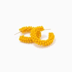 Beaded Hoops -Uncommon James J13E BEADEDHOOPS YELLOW 1