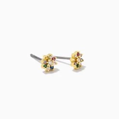 Colorful Flower Stud Earrings -Uncommon James J13E COLORFULSTUD GOLD 1