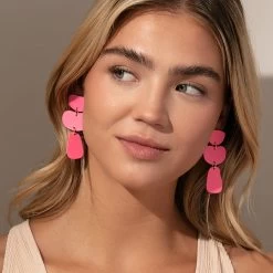 Nudist Earrings -Uncommon James J13E NUDIST GOLD HOTPINK M1