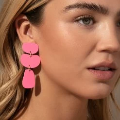 Nudist Earrings -Uncommon James J13E NUDIST GOLD HOTPINK M2