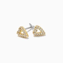 Open Heart Stud Earrings -Uncommon James J13E OPENHRTSTUD GOLD 2