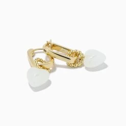 Sweetheart Earrings -Uncommon James J13E SWEETHEARTEAR GOLD WHITE 2