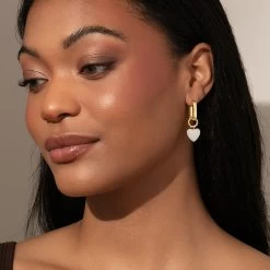 Sweetheart Earrings -Uncommon James J13E SWEETHEARTEAR GOLD WHITE M 1