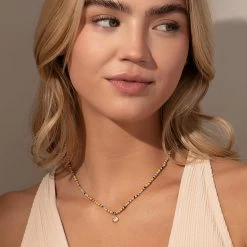 Beaded Shell Necklace -Uncommon James J13N BDSHELLNECK GOLD M