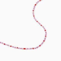 Beaded Necklace 32 Beaded Necklace -Uncommon James J13N BEADEDNECKLACE PINKRED LONG 2
