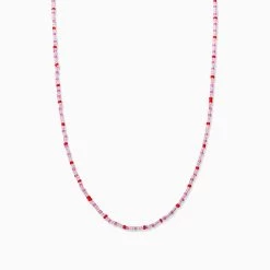 Beaded Necklace 30 Beaded Necklace -Uncommon James J13N BEADEDNECKLACE PINKRED LONG 3