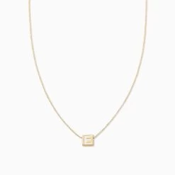 Bold Letter Necklace -Uncommon James J13N BOLDLETTER GOLD WHITE E 1