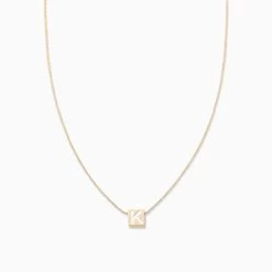 Bold Letter Necklace -Uncommon James J13N BOLDLETTER GOLD WHITE K 1