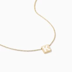 Bold Letter Necklace -Uncommon James J13N BOLDLETTER GOLD WHITE K 2