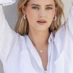 Bold Letter Necklace -Uncommon James J13N BOLDLETTER GOLD WHITE M