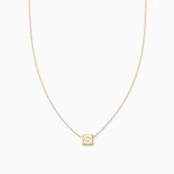Bold Letter Necklace -Uncommon James J13N BOLDLETTER GOLD WHITE S 1