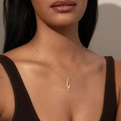 Butterfly Lariat Necklace -Uncommon James J13N BTRFLYLARIAT GOLD M 1