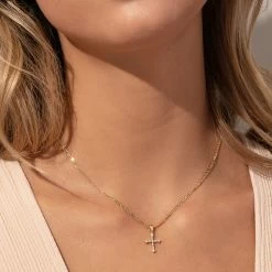 Cross And Chain Necklace -Uncommon James J13N CROSSCHAIN GOLD M