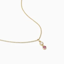 Pink And White Gem Necklace -Uncommon James J13N PINKWHTGEM GOLD 1