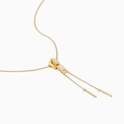 Adjustable Zipper Lariat Necklace -Uncommon James J13N ZIPPER GOLD 1