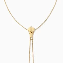 Adjustable Zipper Lariat Necklace -Uncommon James J13N ZIPPER GOLD 2