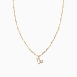 Zodiac Icon Chain Necklace -Uncommon James J13N ZODIACICON GOLD CAP 1
