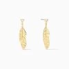 Feather Earrings -Uncommon James J14E FEATHEREAR GOLD 2