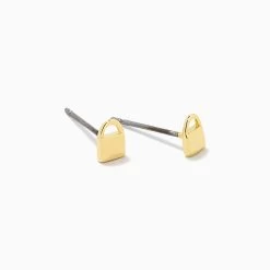 Lock Stud Earrings -Uncommon James J14E LOCKSTUD GOLD 3