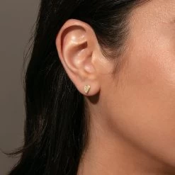 Other Half Heart Stud Earrings -Uncommon James J14E OTHERHALFHRTEAR GOLD 1