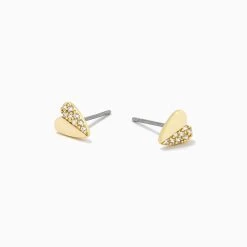 Other Half Heart Stud Earrings -Uncommon James J14E OTHERHALFHRTEAR GOLD 3