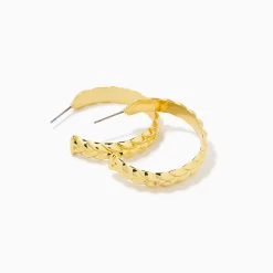 Vine Hoop Earrings -Uncommon James J14E VINEHOOP GOLD 4