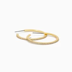 Pavé Hoop Earrings -Uncommon James J15E PAVEHOOP GOLD 2