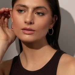 Pavé Hoop Earrings -Uncommon James J15E PAVEHOOP GOLD M1