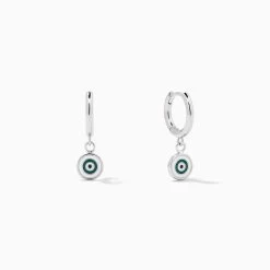 Simple Evil Eye Huggie Earrings -Uncommon James J15E SIMPLEEYEHUG SILVER 1