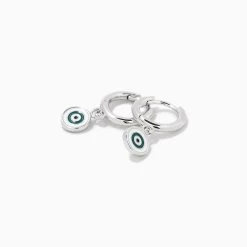 Simple Evil Eye Huggie Earrings -Uncommon James J15E SIMPLEEYEHUG SILVER 2