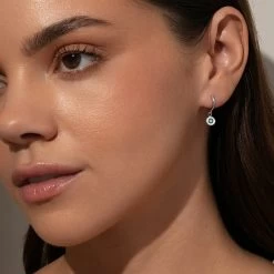 Simple Evil Eye Huggie Earrings -Uncommon James J15E SIMPLEEYEHUG SILVER M1