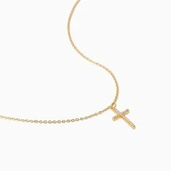 Pavé Cross Necklace 9 Pavé Cross Necklace -Uncommon James J15N PAVECROSS GOLD 2