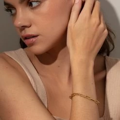 Staple Paperclip Chain Bracelet 15 Staple Paperclip Chain Bracelet -Uncommon James J16B PAPERCLIP GOLD M1