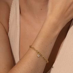 Simple Evil Eye Bracelet -Uncommon James J16B SIMPLEEYEBRACE GOLD M1