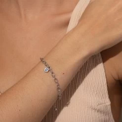 Simple Evil Eye Bracelet -Uncommon James J16B SIMPLEEYEBRACE SILVER M1
