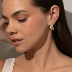 Bold Balance Hoop Earrings 12 Bold Balance Hoop Earrings -Uncommon James J16E BOLDBALANCE GOLD M1