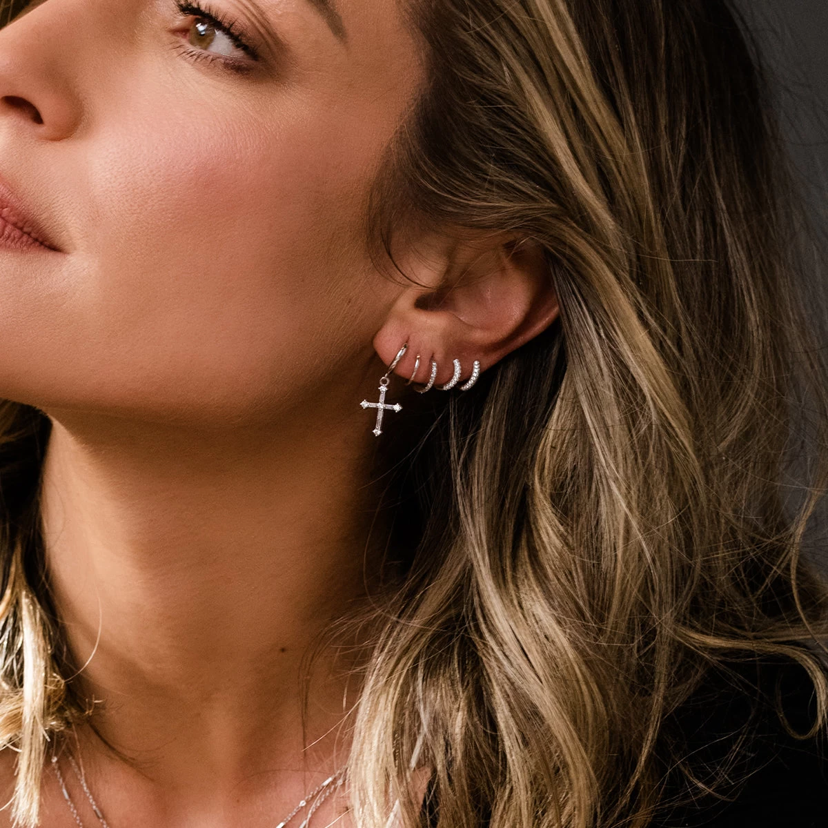 Bold Cross Huggie Earrings 4 Bold Cross Huggie Earrings - Image 2